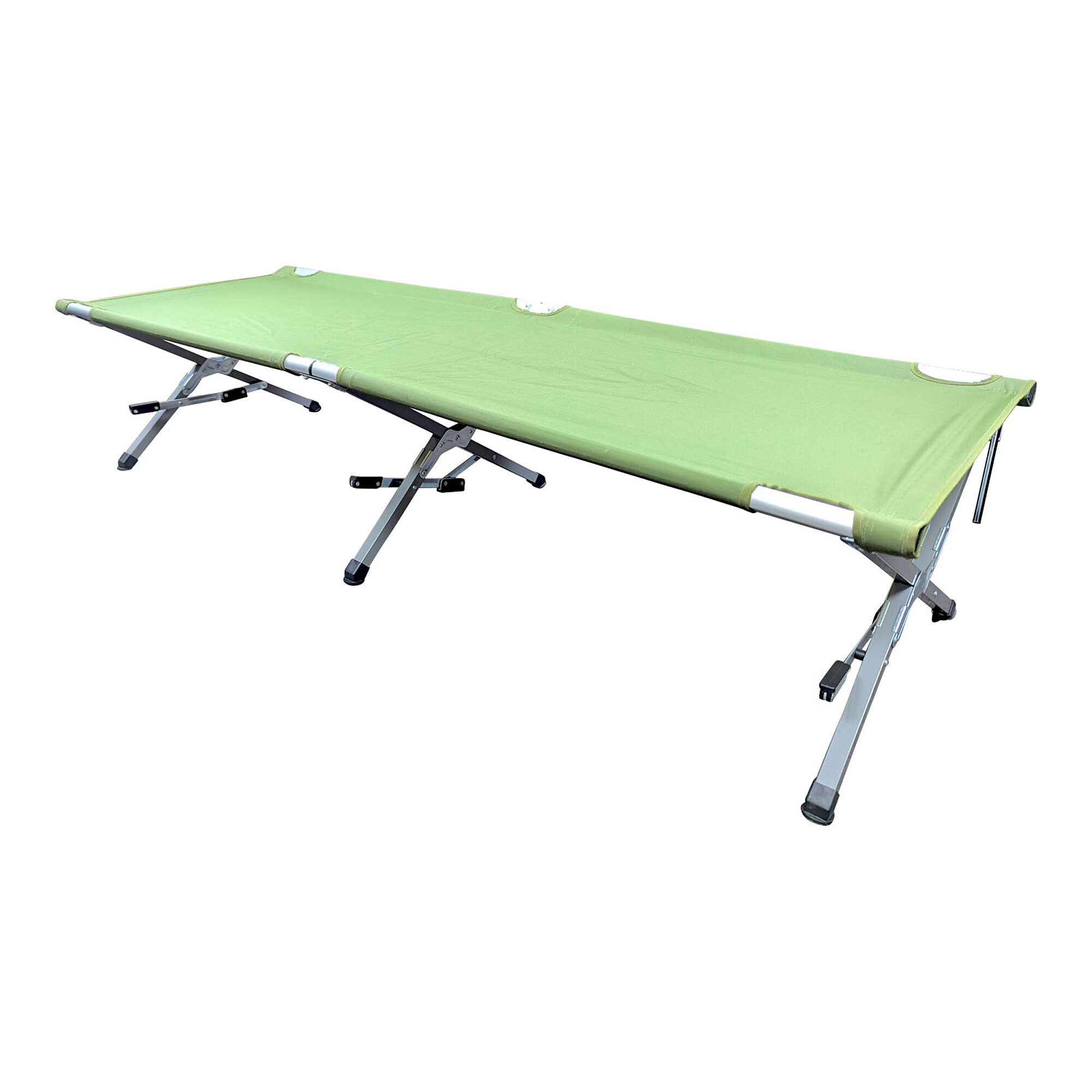 Kemp USA Aluminum Military and Camping Portable Folding Cot Stretcher — 250-Lb. Capacity, Green, Model# 10-983
